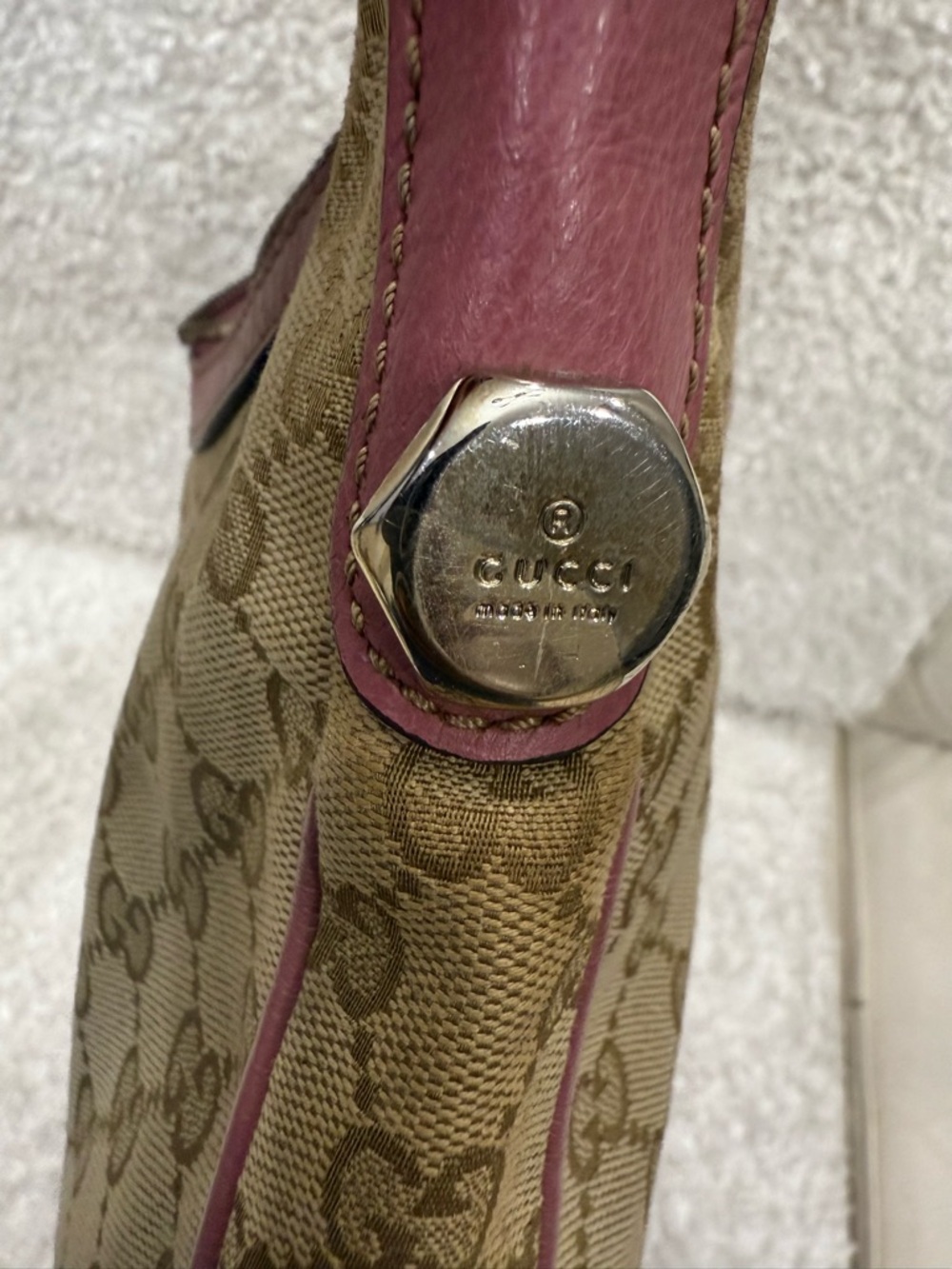 Gucci Beige/Pink GG Canvas and Leather Hobo - Picture 16 of 16